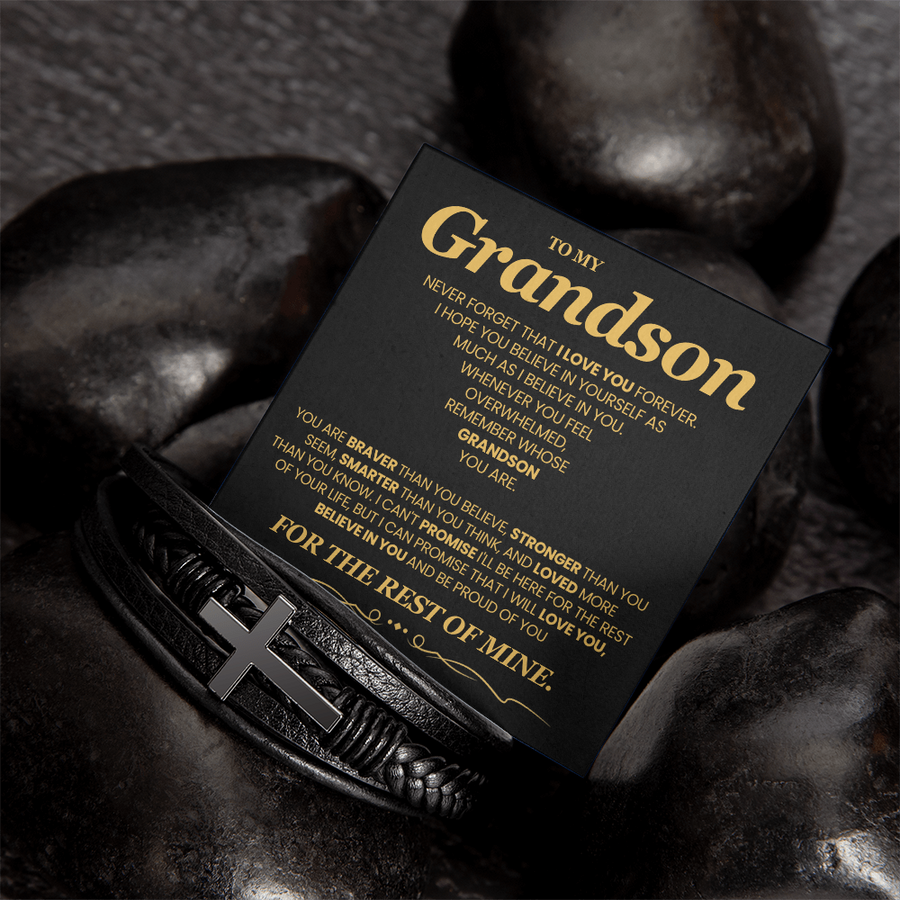 To My Grandson Bracelet, Meaningful Gift for Birthday, Graduation, Christmas from Grandparents