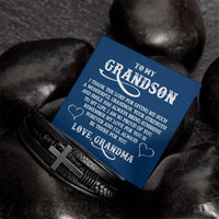 Load image into Gallery viewer, To My Grandson Bracelet from Grandma, I Thank the Lord for Giving Me Such a Wonderful Grandson
