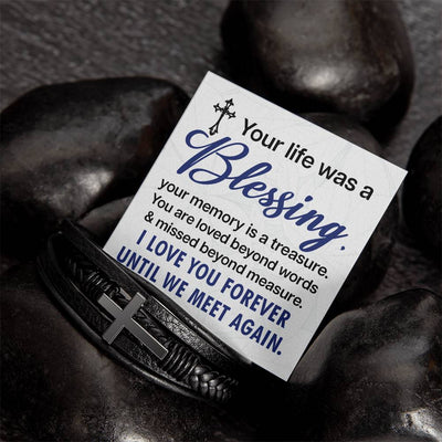 Load image into Gallery viewer, Men&amp;#39;s Cross Bracelet - Your Life Was a Men&amp;#39;s Cross Bracelet
