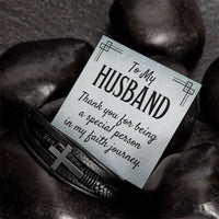 Load image into Gallery viewer, To My Husband Men&#39;s Cross Bracelet - Thank You for Being a Special Person in My Faith
