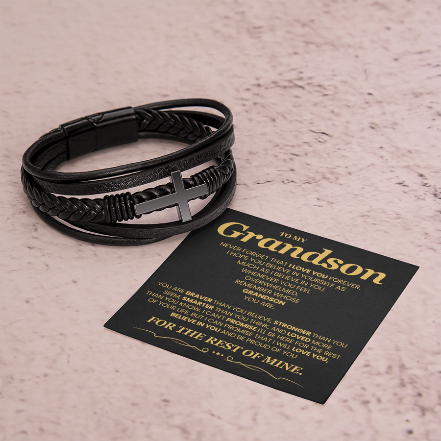 To My Grandson Bracelet, Meaningful Gift for Birthday, Graduation, Christmas from Grandparents