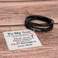 Load image into Gallery viewer, To My Son Bracelet from Mom, Pray on It, Pray Over It, But Most of All Pray Through It
