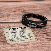 Load image into Gallery viewer, Mother to Son Leather Bracelet, Men Birthday Bracelet for Son from Mom and Dad
