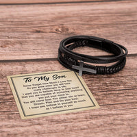 Load image into Gallery viewer, To My Son Bracelet from Mom and Dad, Mother to Son Leather Bracelet, Unique Birthday Day Gifts

