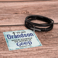 Load image into Gallery viewer, To My Grandson Bracelet from Grandparents, Hold Tightly to What Is Good

