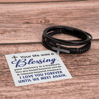Load image into Gallery viewer, Men&#39;s Cross Bracelet - Your Life Was a Men&#39;s Cross Bracelet
