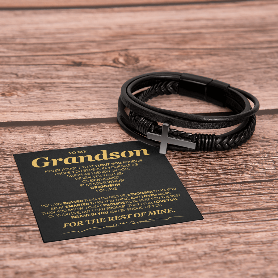 To My Grandson Bracelet, Meaningful Gift for Birthday, Graduation, Christmas from Grandparents