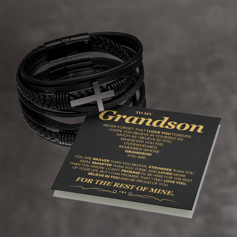 To My Grandson Bracelet, Meaningful Gift for Birthday, Graduation, Christmas from Grandparents