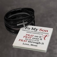 Load image into Gallery viewer, To My Son Bracelet from Mom, Pray on It, Pray Over It, But Most of All Pray Through It
