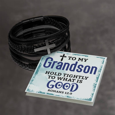 Load image into Gallery viewer, To My Grandson Bracelet from Grandparents, Hold Tightly to What Is Good
