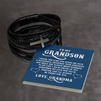 Load image into Gallery viewer, To My Grandson Bracelet from Grandma, I Thank the Lord for Giving Me Such a Wonderful Grandson
