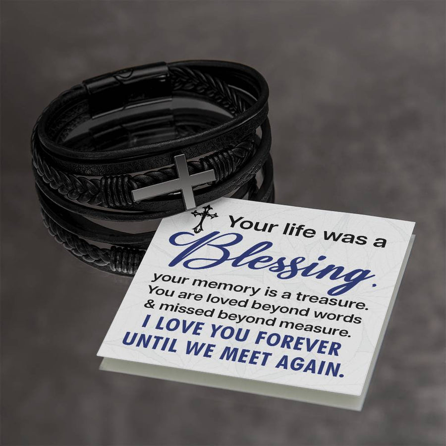 Men's Cross Bracelet - Your Life Was a Men's Cross Bracelet