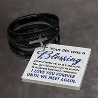 Load image into Gallery viewer, Men&#39;s Cross Bracelet - Your Life Was a Men&#39;s Cross Bracelet
