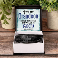 Load image into Gallery viewer, To My Grandson Bracelet from Grandparents, Hold Tightly to What Is Good

