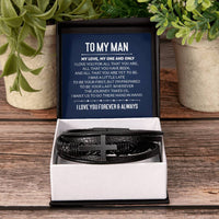Load image into Gallery viewer, To My Man Men&#39;s Cross Bracelet - My Love, My One and Only Men&#39;s Cross Bracelet
