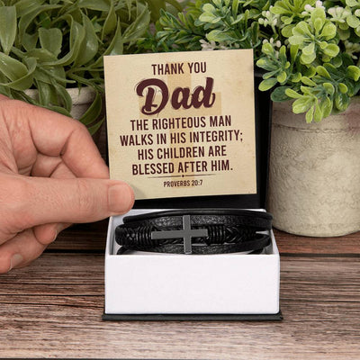 Load image into Gallery viewer, To My Dad Men&amp;#39;s Cross Bracelet - Bible Verse Catholic

