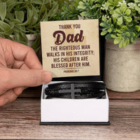 Load image into Gallery viewer, To My Dad Men&#39;s Cross Bracelet - Bible Verse Catholic

