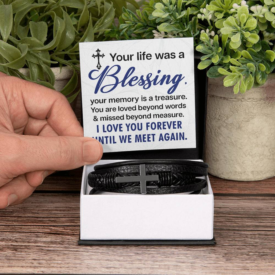 Men's Cross Bracelet - Your Life Was a Men's Cross Bracelet