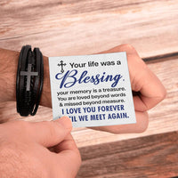 Load image into Gallery viewer, Men&#39;s Cross Bracelet - Your Life Was a Men&#39;s Cross Bracelet
