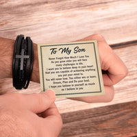 Load image into Gallery viewer, To My Son Bracelet from Mom and Dad, Mother to Son Leather Bracelet, Unique Birthday Day Gifts
