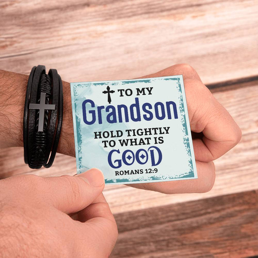 To My Grandson Bracelet from Grandparents, Hold Tightly to What Is Good