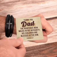 Load image into Gallery viewer, To My Dad Men&#39;s Cross Bracelet - Bible Verse Catholic
