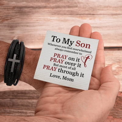 Load image into Gallery viewer, To My Son Bracelet from Mom, Pray on It, Pray Over It, But Most of All Pray Through It
