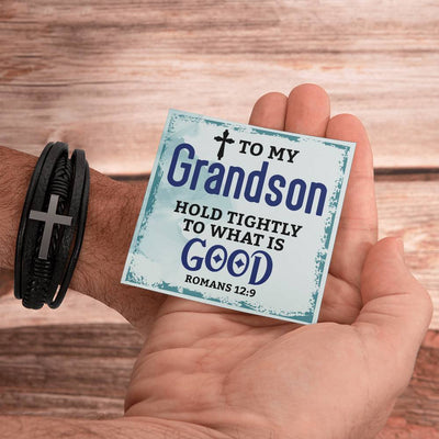 Load image into Gallery viewer, To My Grandson Bracelet from Grandparents, Hold Tightly to What Is Good
