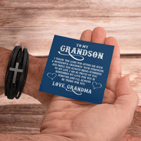 Load image into Gallery viewer, To My Grandson Bracelet from Grandma, I Thank the Lord for Giving Me Such a Wonderful Grandson
