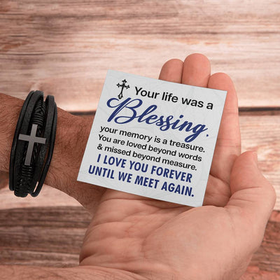 Load image into Gallery viewer, Men&amp;#39;s Cross Bracelet - Your Life Was a Men&amp;#39;s Cross Bracelet
