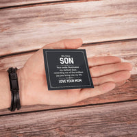 Load image into Gallery viewer, To My Son Cross Bracelet from Mom, Your Smile Illuminates My Darkest Days
