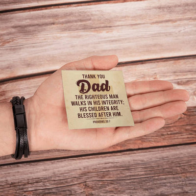 Load image into Gallery viewer, To My Dad Men&amp;#39;s Cross Bracelet - Bible Verse Catholic
