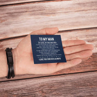 Load image into Gallery viewer, To My Man Men&#39;s Cross Bracelet - My Love, My One and Only Men&#39;s Cross Bracelet
