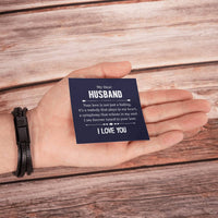 Load image into Gallery viewer, To My Husband Men&#39;s Cross Bracelet - Your Love in Not Just
