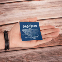 Load image into Gallery viewer, To My Grandson Bracelet from Grandma, I Thank the Lord for Giving Me Such a Wonderful Grandson
