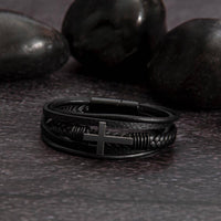 Load image into Gallery viewer, To My Man Men&#39;s Cross Bracelet - My Love, My One and Only Men&#39;s Cross Bracelet
