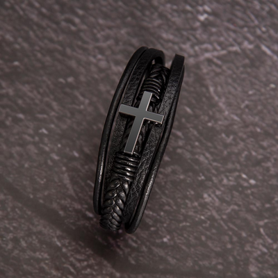 Load image into Gallery viewer, Mother to Son Leather Bracelet, Men Birthday Bracelet for Son from Mom and Dad
