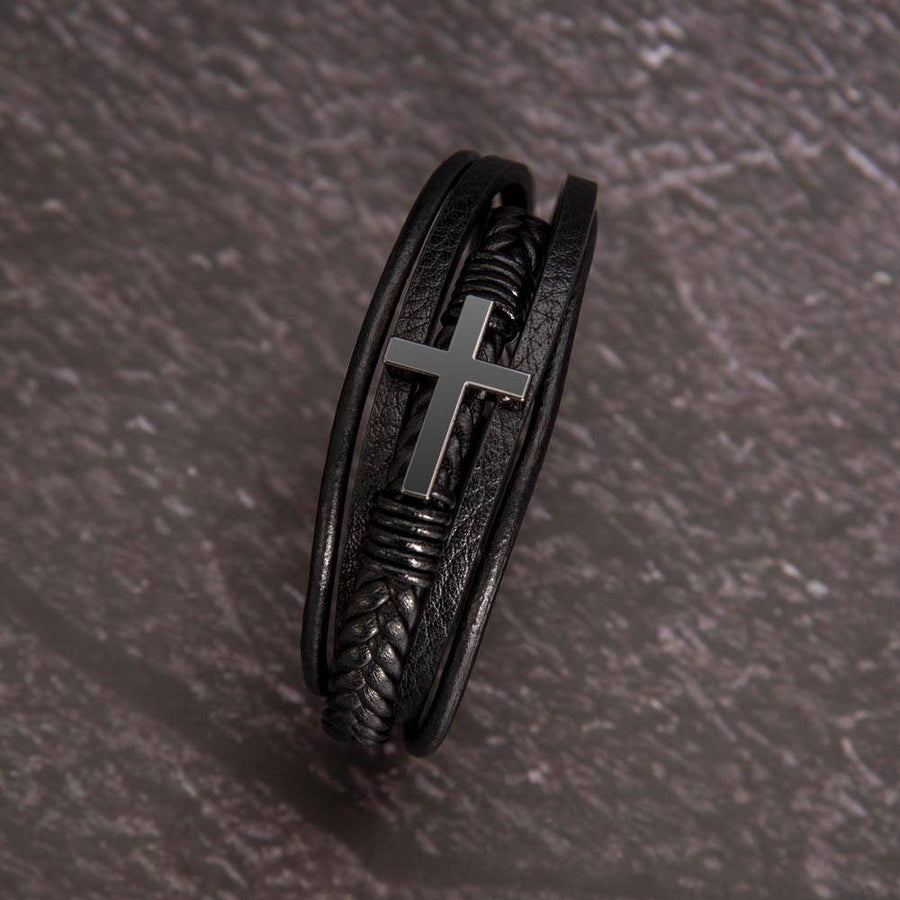 To My Husband Men's Cross Bracelet - Your Love Is the Calm to My Chaos