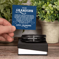 Load image into Gallery viewer, To My Grandson Bracelet from Grandma, I Thank the Lord for Giving Me Such a Wonderful Grandson
