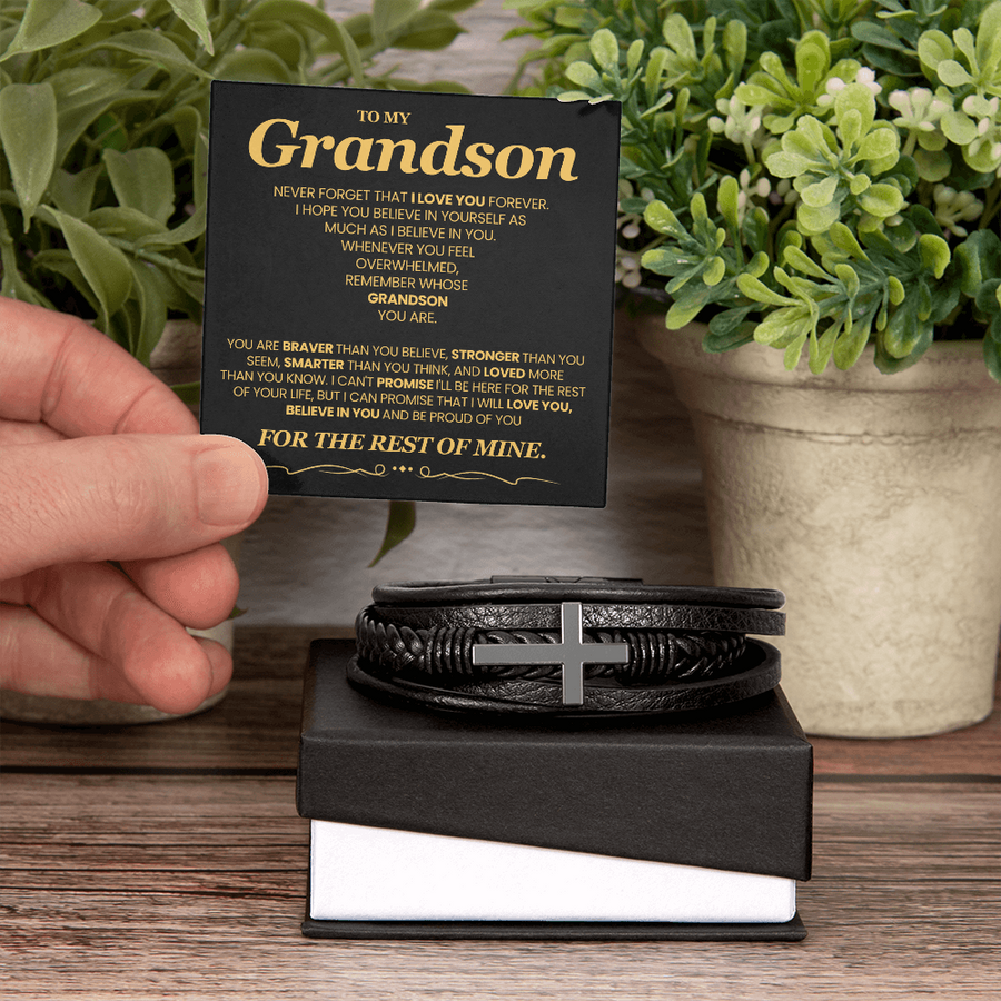 To My Grandson Bracelet, Meaningful Gift for Birthday, Graduation, Christmas from Grandparents