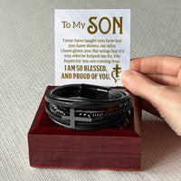 Load image into Gallery viewer, Son Bracelet from Mom and Dad, I Am So Blessed and Proud of You
