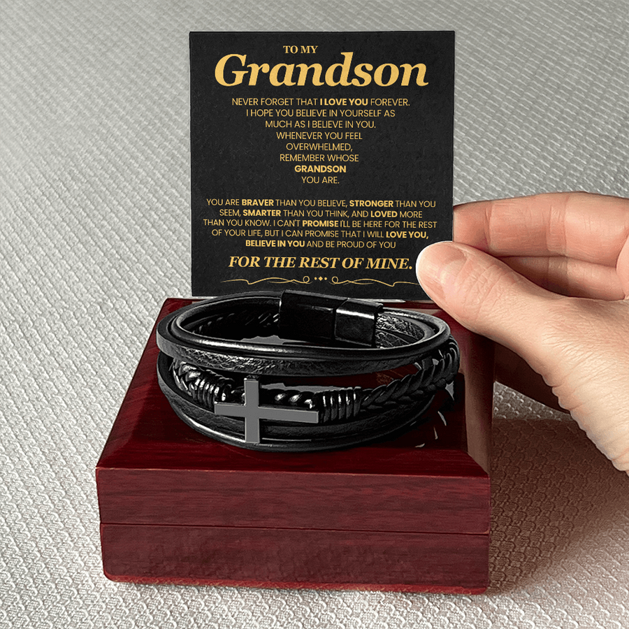 To My Grandson Bracelet, Meaningful Gift for Birthday, Graduation, Christmas from Grandparents