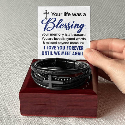 Load image into Gallery viewer, Men&amp;#39;s Cross Bracelet - Your Life Was a Men&amp;#39;s Cross Bracelet
