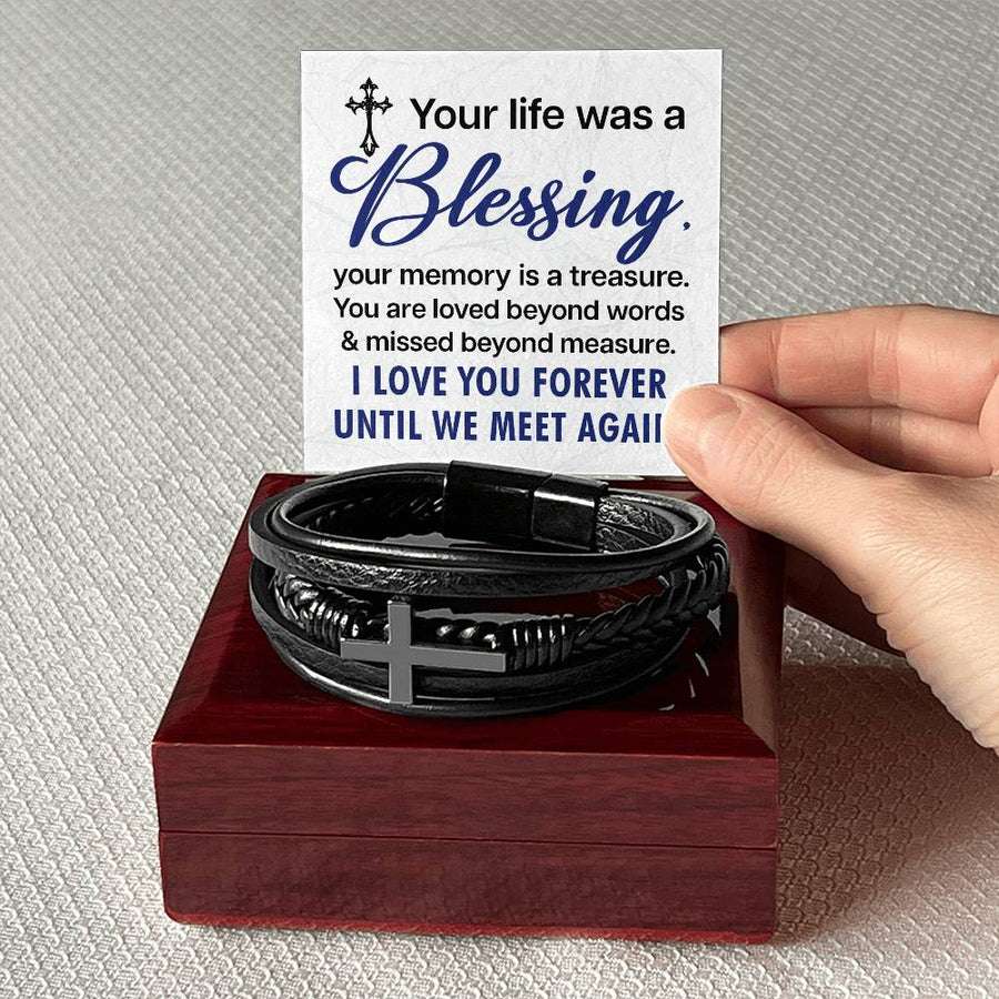 Men's Cross Bracelet - Your Life Was a Men's Cross Bracelet