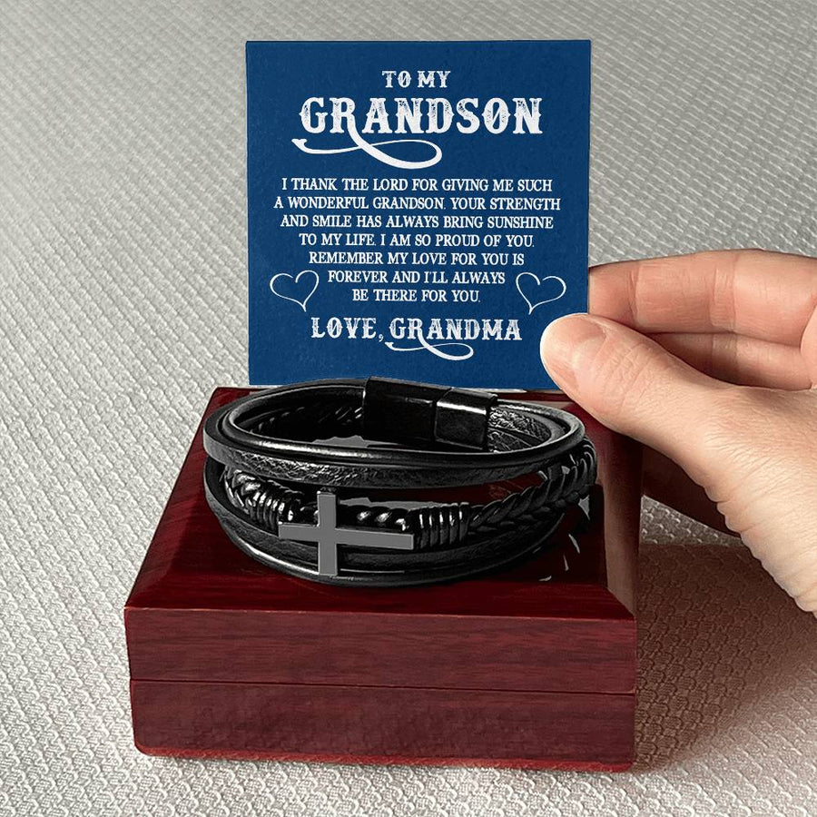 To My Grandson Bracelet from Grandma, I Thank the Lord for Giving Me Such a Wonderful Grandson
