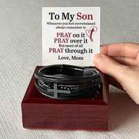 Load image into Gallery viewer, To My Son Bracelet from Mom, Pray on It, Pray Over It, But Most of All Pray Through It

