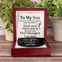 Load image into Gallery viewer, To My Son Bracelet from Mom, Pray on It, Pray Over It, But Most of All Pray Through It
