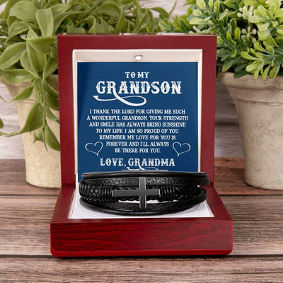 Load image into Gallery viewer, To My Grandson Bracelet from Grandma, I Thank the Lord for Giving Me Such a Wonderful Grandson
