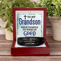 Load image into Gallery viewer, To My Grandson Bracelet from Grandparents, Hold Tightly to What Is Good
