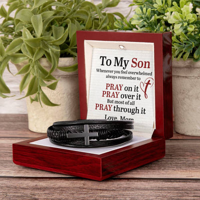 Load image into Gallery viewer, To My Son Bracelet from Mom, Pray on It, Pray Over It, But Most of All Pray Through It

